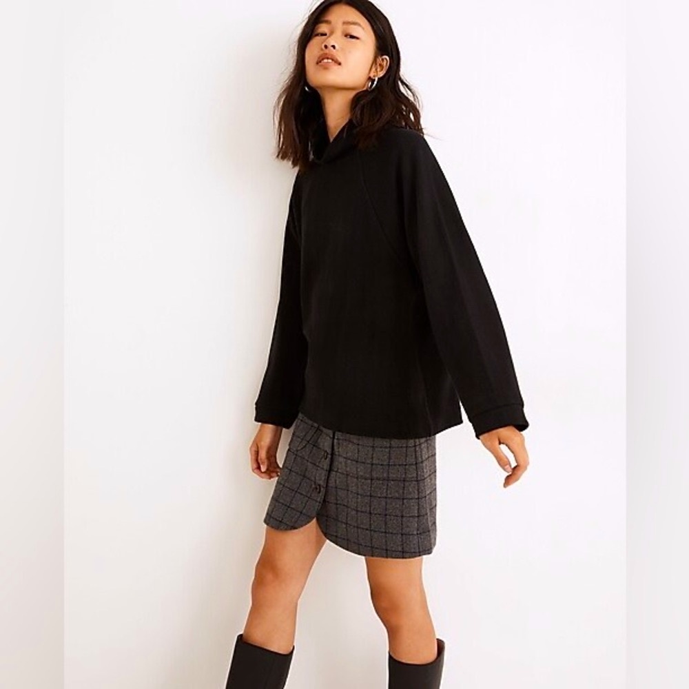 MADEWELL Brushed Herringbone Jacquard Turtleneck Sweater